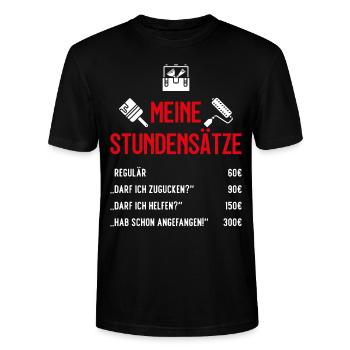 STUNDENSÄTZE STUNDENLOHN MALER MALERMEISTER - Stanley/Stella Unisex Bio-T-Shirt CRAFTER - Schwarz - Vorne - Alina (178cm) & Michal (187cm)