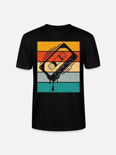 Dripping Cassette Tape Retro - Stanley/Stella CRAFTER Unisex Organic T-Shirt - black