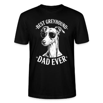Greyhound Saying, Greyhound Dad, Greyhound Gift - Stanley/Stella CRAFTER Unisex Organic T-Shirt - black - Front - Alina (178cm) & Michal (187cm)
