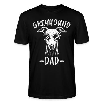 Greyhound Saying, Greyhound Dad, Greyhound Gift - Stanley/Stella CRAFTER Unisex Organic T-Shirt - black - Front - Alina (178cm) & Michal (187cm)