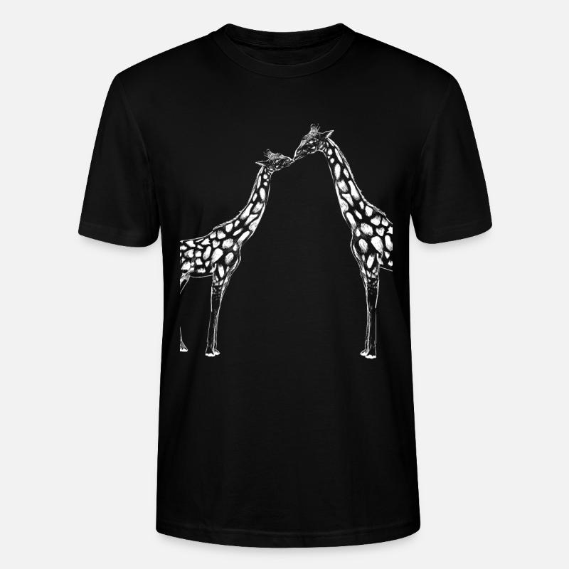 Giraffe Pärchen Tiergeschenk - Stanley/Stella Unisex Bio-T-Shirt CRAFTER - Schwarz