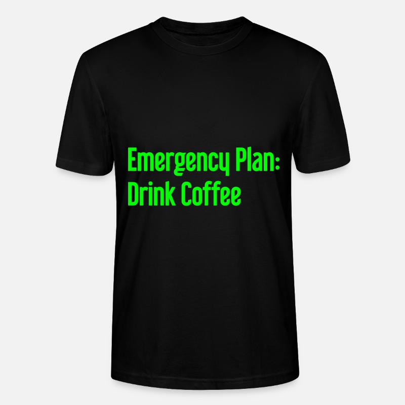 Kaffee-Notfallplan - Stanley/Stella Unisex Bio-T-Shirt CRAFTER - Schwarz