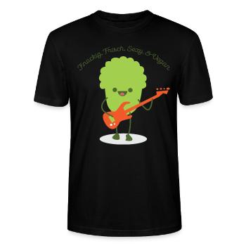 Knackig Frisch Sexy Vegan - Stanley/Stella Unisex Bio-T-Shirt CRAFTER - Schwarz - Vorne - Alina (178cm) & Michal (187cm)