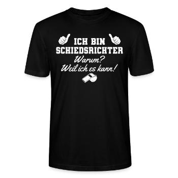 Schiedsrichter Weil ich es kann Schiri - Stanley/Stella Unisex Bio-T-Shirt CRAFTER - Schwarz - Vorne - Alina (178cm) & Michal (187cm)