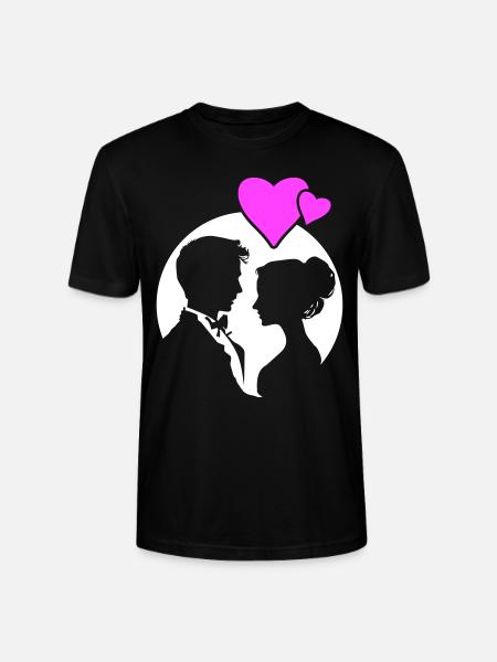 Married Couple Wedding Silhouette - Stanley/Stella CRAFTER Unisex Organic T-Shirt - black