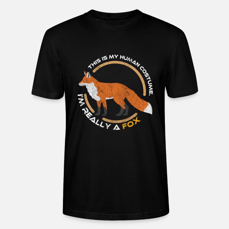 Fuchs Tier Wald - Stanley/Stella Unisex Bio-T-Shirt CRAFTER - Schwarz