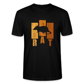 Ratte - Stanley/Stella Unisex Bio-T-Shirt CRAFTER - Schwarz - Vorne - Alina (178cm) & Michal (187cm)
