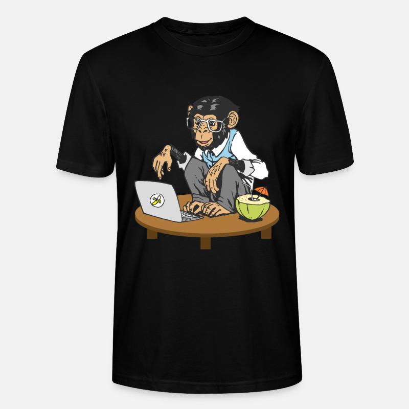 Progammierer Affe Code Monkey Coding Äffchen - Stanley/Stella Unisex Bio-T-Shirt CRAFTER - Schwarz