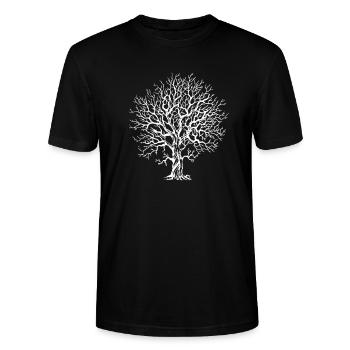 Baum Wald Eiche Buche Naturliebhaber Geschenk - Stanley/Stella Unisex Bio-T-Shirt CRAFTER - Schwarz - Vorne - Alina (178cm) & Michal (187cm)
