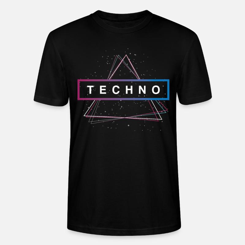 Techno triangle rave - Stanley/Stella CRAFTER Unisex Organic T-Shirt - black