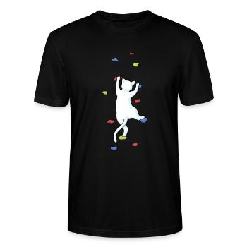 Cadeau d'escalade de bloc d'escalade de chat - T-shirt bio CRAFTER Stanley Stella Unisexe - noir - Devant - Alina (178cm) & Michal (187cm)