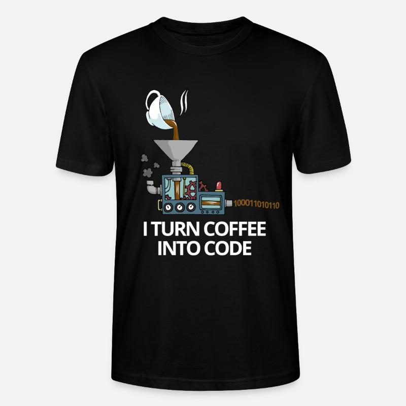 Programmierer Kaffee in Code Informatik Geschenk - Stanley/Stella Unisex Bio-T-Shirt CRAFTER - Schwarz