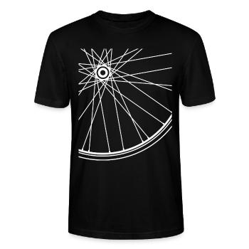Fahrrad Rad Speiche Felge Rennrad Mountainbike BMX - Stanley/Stella Unisex Bio-T-Shirt CRAFTER - Schwarz - Vorne - Alina (178cm) & Michal (187cm)