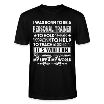 Personal Trainer Geboren, um ein Personal Trainer zu sein - Stanley/Stella Unisex Bio-T-Shirt CRAFTER - Schwarz - Vorne - Alina (178cm) & Michal (187cm)