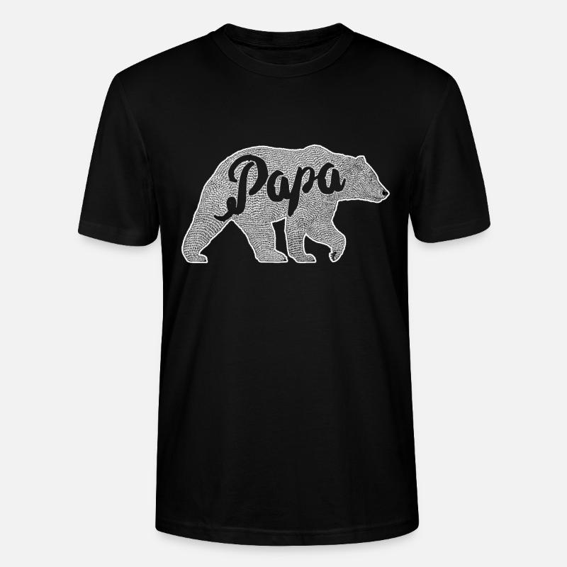 Papa Bär Vater Geschenk - Stanley/Stella Unisex Bio-T-Shirt CRAFTER - Schwarz