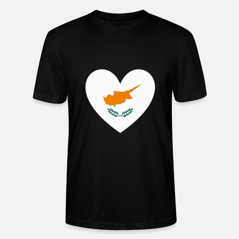 Zypern Flagge Herz - Stanley/Stella Unisex Bio-T-Shirt CRAFTER - Schwarz