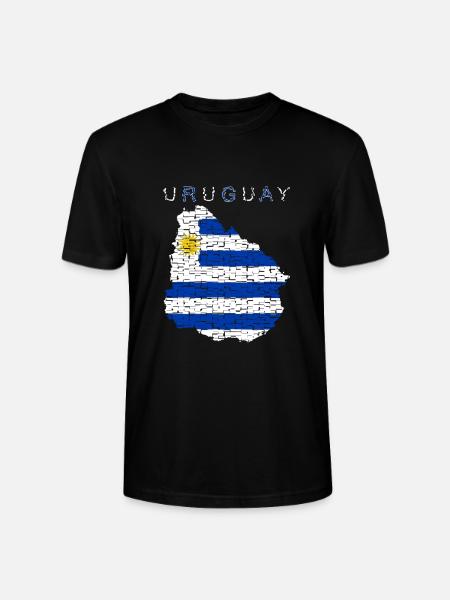 Uruguay Map Flag - Stanley/Stella CRAFTER Unisex Organic T-Shirt - black