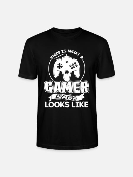 Gamer Gamer Papa - Stanley/Stella CRAFTER Unisex Organic T-Shirt - black