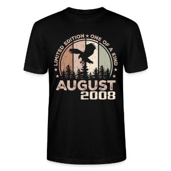 Incomparable depuis août 2008, 16e Anniversaire - T-shirt bio CRAFTER Stanley Stella Unisexe - noir - Devant - Alina (178cm) & Michal (187cm)
