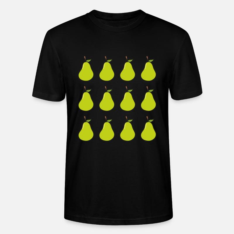 Birne Muster Obst - Stanley/Stella Unisex Bio-T-Shirt CRAFTER - Schwarz
