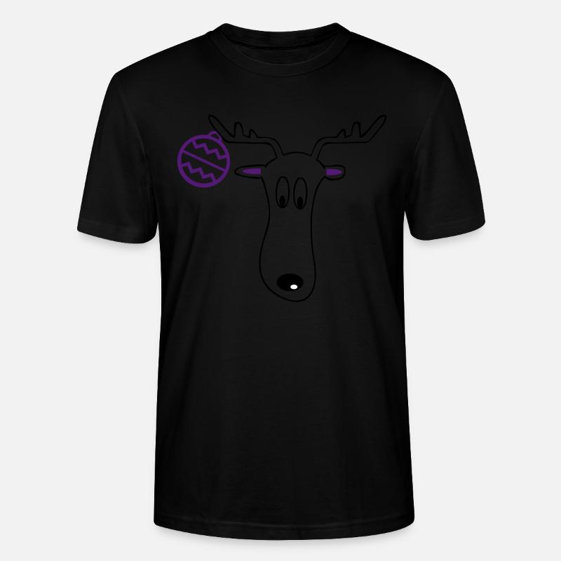 Rentier mit Weihnachtskugel - Stanley/Stella Unisex Bio-T-Shirt CRAFTER - Schwarz