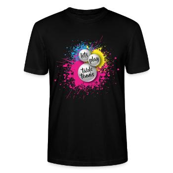 Tischtennis PIng Pong Pingpong Geschenk Sport Fun - Stanley/Stella Unisex Bio-T-Shirt CRAFTER - Schwarz - Vorne - Alina (178cm) & Michal (187cm)