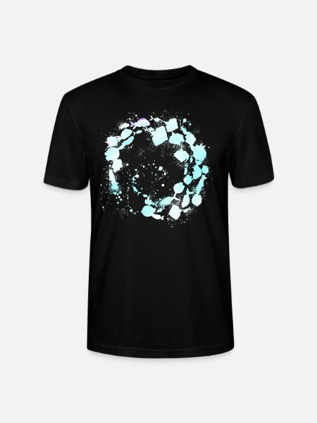 fischschwarm,fische,malerei,blau,graffiti,rochen - Stanley/Stella Unisex Bio-T-Shirt CRAFTER - Schwarz
