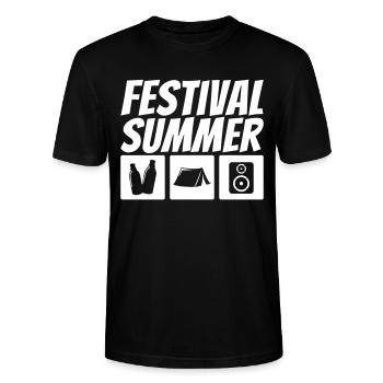 Festival Summer - Stanley/Stella Unisex Bio-T-Shirt CRAFTER - Schwarz - Vorne - Alina (178cm) & Michal (187cm)