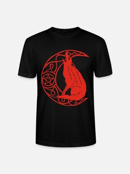 Howling of the Red Wolf - Stanley/Stella CRAFTER Unisex Organic T-Shirt - black