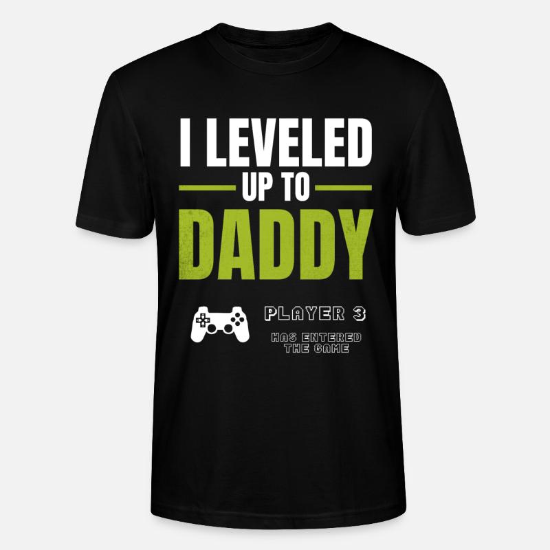 Level Up Daddy – Gamer Väterdesign - Stanley/Stella Unisex Bio-T-Shirt CRAFTER - Schwarz