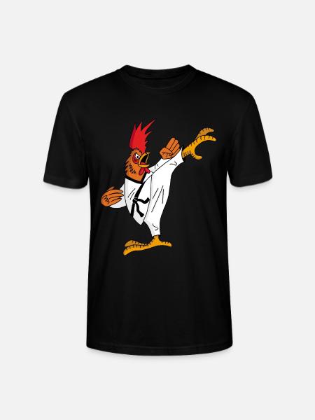 Rooster and Karate - Stanley/Stella CRAFTER Unisex Organic T-Shirt - black