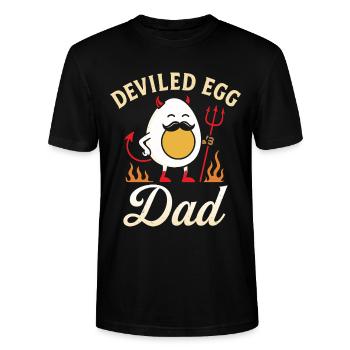 Teuflisches Ei Papa Thanskgiving Abendessen - Stanley/Stella Unisex Bio-T-Shirt CRAFTER - Schwarz - Vorne - Alina (178cm) & Michal (187cm)