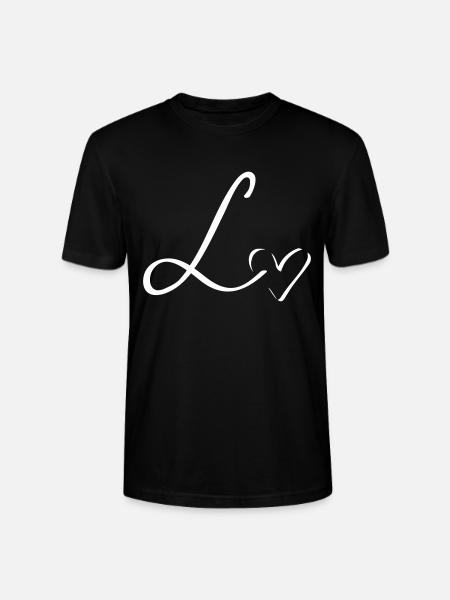 Brev L Indledende bogdage - Stanley Stella CRAFTER unisex økologisk-T-shirt - sort
