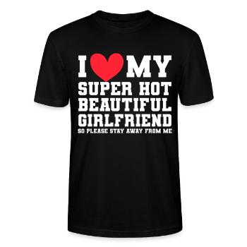 Ich Liebe Meine Freundin Paare Freund Geschenkidee - Stanley/Stella Unisex Bio-T-Shirt CRAFTER - Schwarz - Vorne - Alina (178cm) & Michal (187cm)
