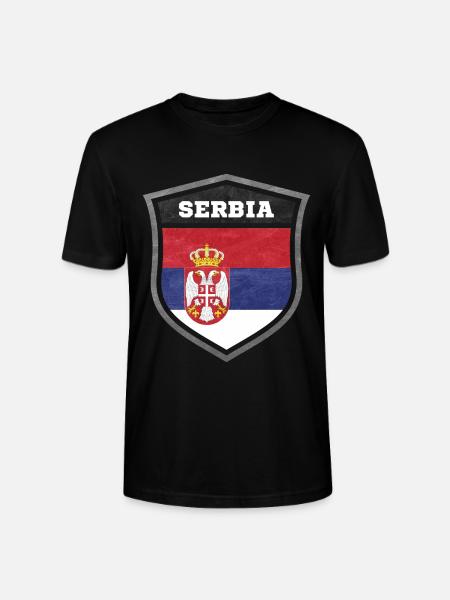 Serbien Schild Logo Emblem - Stanley/Stella Unisex Bio-T-Shirt CRAFTER - Schwarz