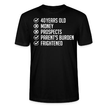 40 Jahre alt Humor Geschenk 40. Geburtstag lustig 40 Jahre alt - Stanley/Stella Unisex Bio-T-Shirt CRAFTER - Schwarz - Vorne - Alina (178cm) & Michal (187cm)