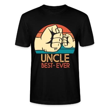 Gift uncle uncle best ever uncle uncle - Stanley/Stella CRAFTER Unisex Organic T-Shirt - black - Front - Alina (178cm) & Michal (187cm)