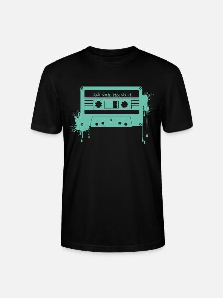 RETRO-KASSETTE in türkis - Stanley/Stella Unisex Bio-T-Shirt CRAFTER - Schwarz