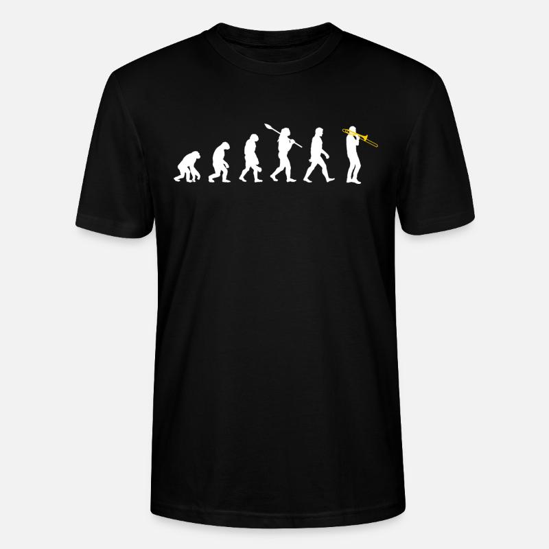 Trombone - Human Evolution / Darwin - Stanley/Stella CRAFTER Unisex Organic T-Shirt - black