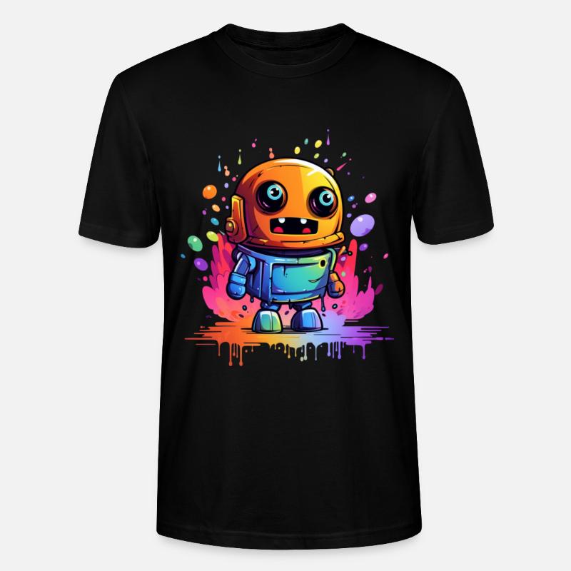 lustiger Roboter - Stanley/Stella Unisex Bio-T-Shirt CRAFTER - Schwarz
