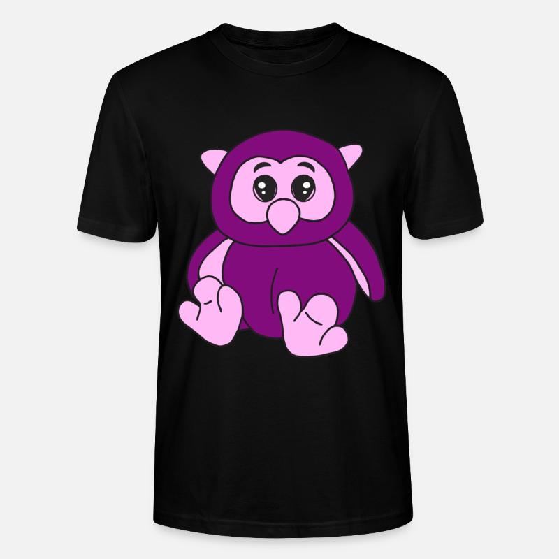Süße lila Eule - Stanley/Stella Unisex Bio-T-Shirt CRAFTER - Schwarz