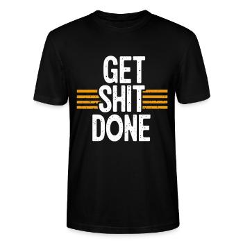 get shit done - Stanley/Stella CRAFTER Unisex Organic T-Shirt - black - Front - Alina (178cm) & Michal (187cm)