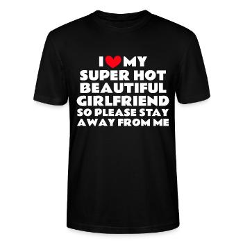 Ich Liebe Meine Freundin Paare Freund Geschenkidee - Stanley/Stella Unisex Bio-T-Shirt CRAFTER - Schwarz - Vorne - Alina (178cm) & Michal (187cm)