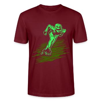 inline skates - Stanley/Stella CRAFTER Unisex Organic T-Shirt - burgundy - Front - Alina (178cm) & Michal (187cm)