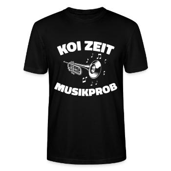 Koi Zeit schwäbisch Musikprob - Stanley/Stella Unisex Bio-T-Shirt CRAFTER - Schwarz - Vorne - Alina (178cm) & Michal (187cm)
