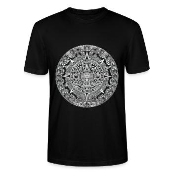 Azteken Aztekischer Kreis - Stanley/Stella Unisex Bio-T-Shirt CRAFTER - Schwarz - Vorne - Alina (178cm) & Michal (187cm)