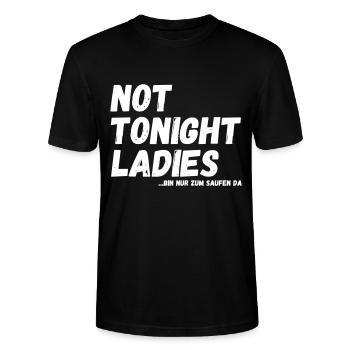 not tonight Ladies - bin nur zum Saufen da - Stanley/Stella Unisex Bio-T-Shirt CRAFTER - Schwarz - Vorne - Alina (178cm) & Michal (187cm)