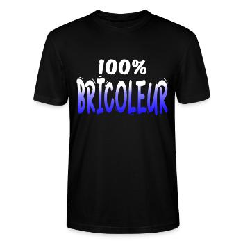 BRICOLEUR BRICOLEUSE BRICOLAGE HUMOUR BLAGUES - T-shirt bio CRAFTER Stanley Stella Unisexe - noir - Devant - Alina (178cm) & Michal (187cm)