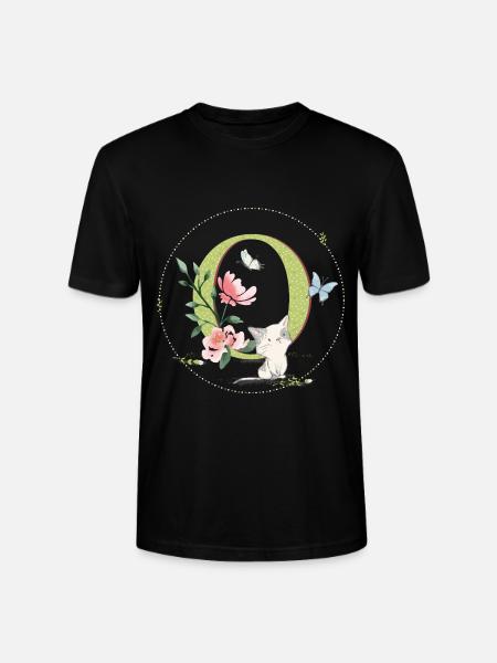 Anfangsbuchstabe O mit Katze - Stanley/Stella Unisex Bio-T-Shirt CRAFTER - Schwarz