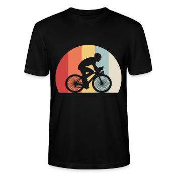 Fahrradfahrer - Stanley/Stella Unisex Bio-T-Shirt CRAFTER - Schwarz - Vorne - Alina (178cm) & Michal (187cm)